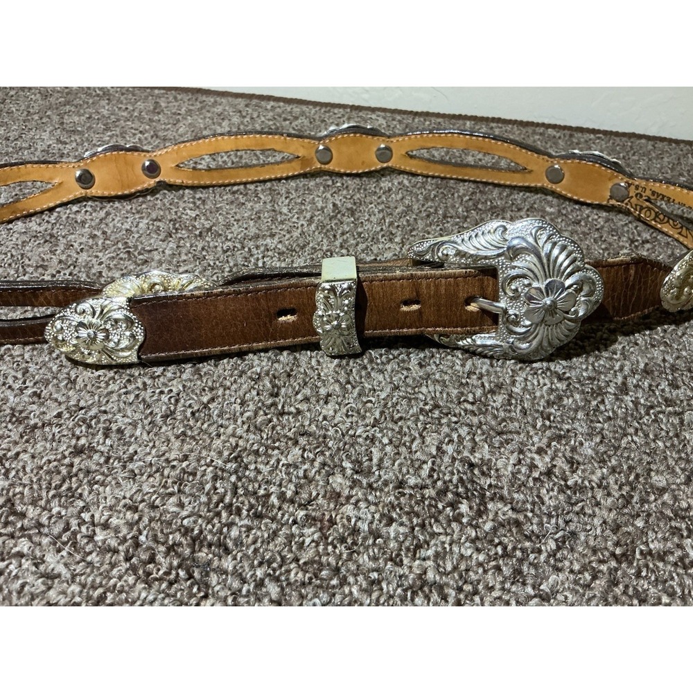 Nocona Women Western Belt‎ 301144 Conchos Cut Outs 30"-34" Rodeo